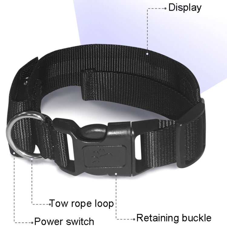 LED Display Pet Collar Rechargeable High Visibility DIY Single Color Collar(Blue) - Collars by PMC TechLife | Online Shopping South Africa | PMC TechLife | Buy Now Pay Later Mobicred