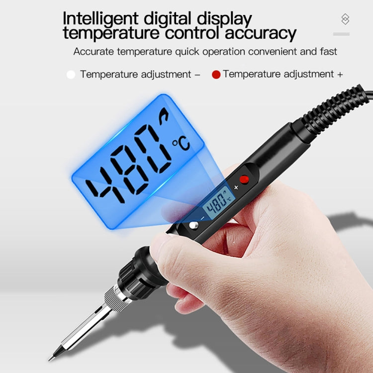 10pcs/ Set  80W Internal Heating Welding Digital Display Soldering Iron Temperature Adjustment Set, Model: Red EU Plug - Electric Soldering Iron by PMc TechLife | Online Shopping South Africa | PMc TechLife | Buy Now Pay Later Mobicred