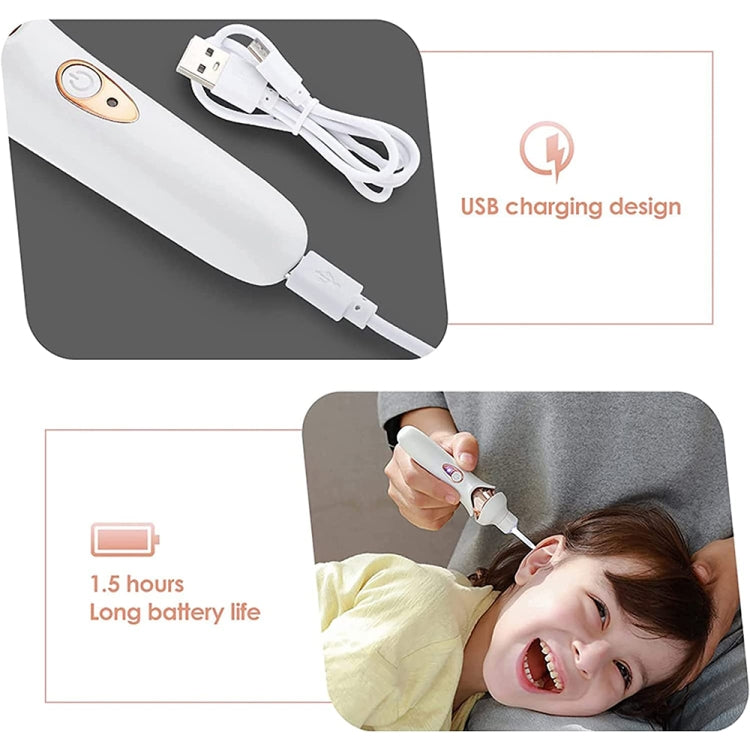 Luminous Upgraded LED Electric Ear Scoop Children Ear Cleaning Tool Set(White) - free shipping - PMC TechLife - Order now!