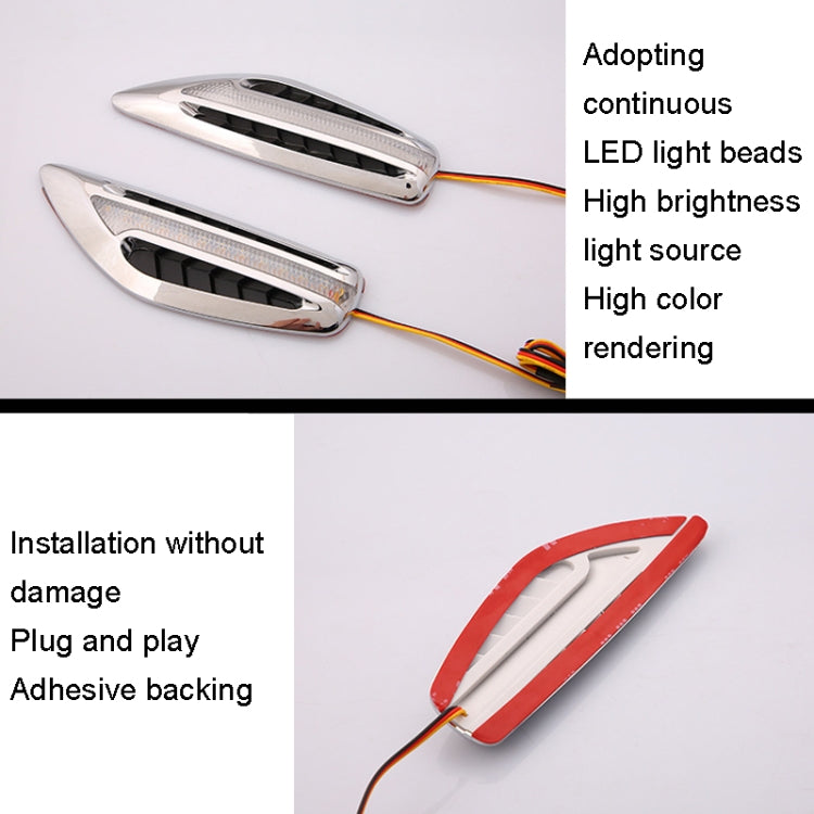2pcs Car Fender Blade Dynamic Side Marker Lights 12V LED High Bright Daytime Running Lights(Blue) - Running Lights by PMC TechLife | Online Shopping South Africa | PMC TechLife | Buy Now Pay Later Mobicred