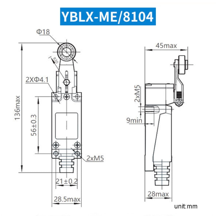 CHNT YBLX-ME8104 Limiter Travel Switches Micro Self-Resetting Stroke Switch - Switch by CHNT | Online Shopping South Africa | PMC TechLife | Buy Now Pay Later Mobicred