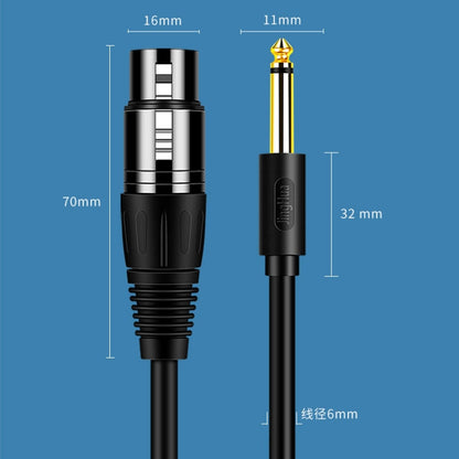 JINGHUA 6.5 Male To Female XLR Audio Cable 6.35 Three Core Balanced Microphone Mixer, Size: 10m(Black) - Microphone Audio Cable & Connector by JINGHUA | Online Shopping South Africa | PMC Jewellery | Buy Now Pay Later Mobicred