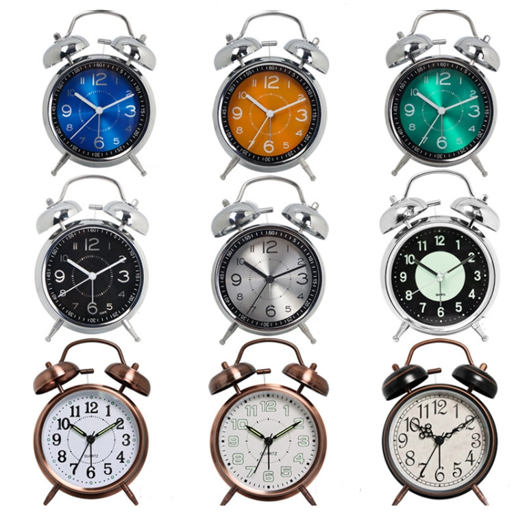 4.5 Inch Electroplated Metal Ring Bell Alarm Clock Quartz Clock With Night Light ?, Style: Green - Novelty Clock by PMc TechLife | Online Shopping South Africa | PMc TechLife | Buy Now Pay Later Mobicred