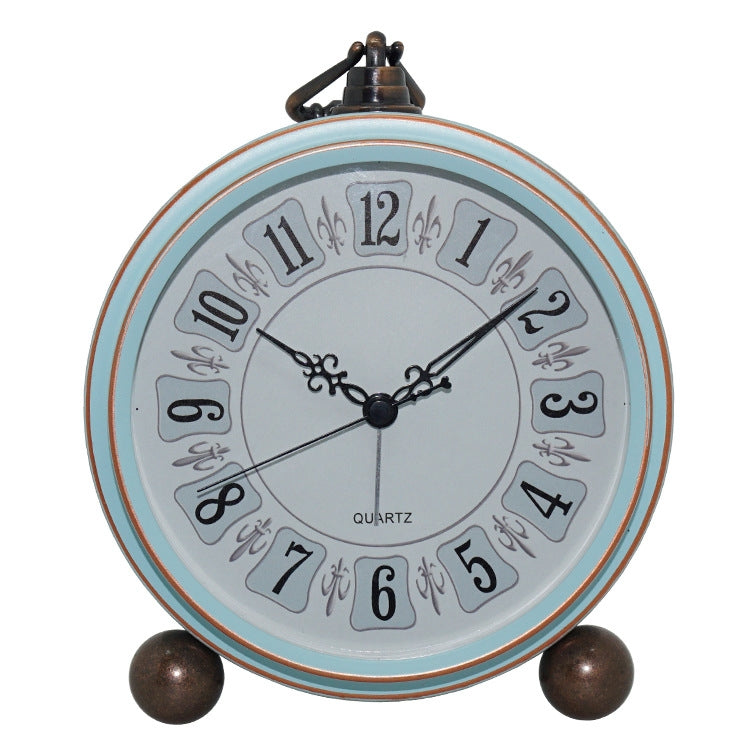 Retro Iron Alarm Clock Simple Desktop Quartz Clock, Style: Light Blue - Novelty Clock by PMc TechLife | Online Shopping South Africa | PMc TechLife | Buy Now Pay Later Mobicred