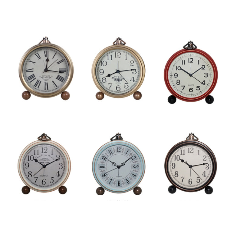 Retro Iron Alarm Clock Simple Desktop Quartz Clock, Style: Dark Red - free shipping - PMc TechLife - Order now!
