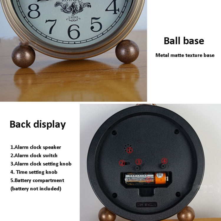Retro Iron Alarm Clock Simple Desktop Quartz Clock, Style: Black - Novelty Clock by PMc TechLife | Online Shopping South Africa | PMc TechLife | Buy Now Pay Later Mobicred