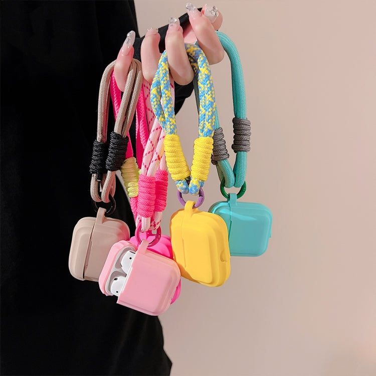 For AirPods Pro Dopamine Contrast Color Silicone Earphone Cover With Hand Strap(Pink) - For AirPods Pro by PMC Jewellery | Online Shopping South Africa | PMC Jewellery | Buy Now Pay Later Mobicred
