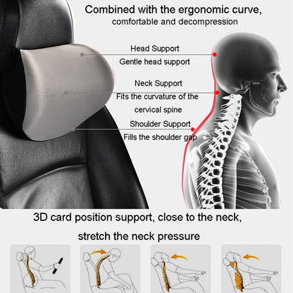 Car Memory Foam Neck Pillow Car Neck Rest Silk Pillow Car Seat Cervical Cushion, Style: Headrest Coffee - Seat Accessories by PMC Jewellery | Online Shopping South Africa | PMC Jewellery | Buy Now Pay Later Mobicred