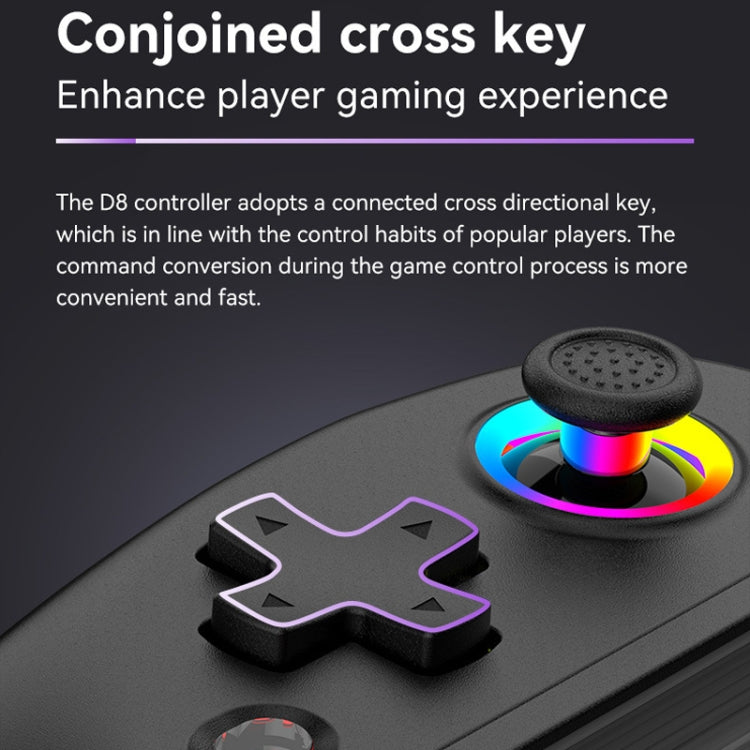 D8 Mobile Phone Stretch Band Light Gamepad Dual Hall Wireless Bluetooth Somatic Vibration Grip for PC / Android / IOS / Tablet / PS3 / PS4 / Switch, Color: Black - Gamepads by PMC Jewellery | Online Shopping South Africa | PMC Jewellery