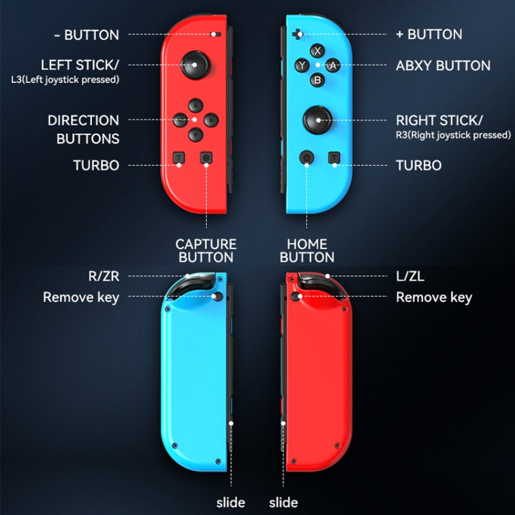 JOY-02 Gaming Left And Right Handle With RGB Lights Body Feel Bluetooth Gamepad For Switch / Switch OLED / Switch Pro / Switch Lite / Switch Joycon(White) - Gamepads by PMC Jewellery | Online Shopping South Africa | PMC Jewellery | Buy Now Pay Later Mobicred