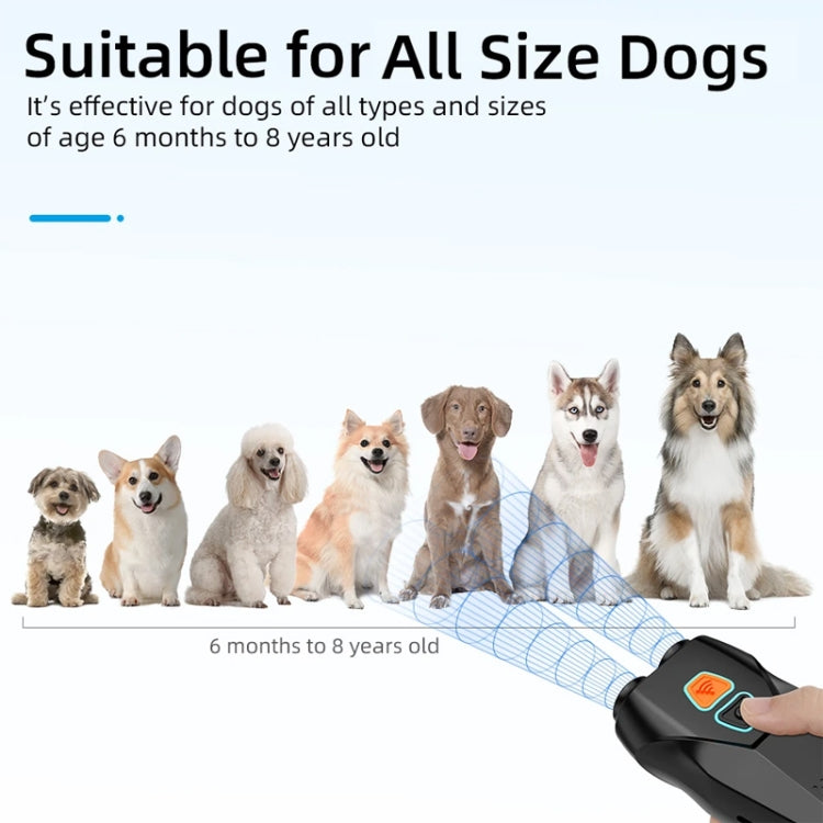 Ultrasonic Dog Repeller Stop Barker Dual Probe High Power Repeller Handheld Dog Trainer(Silver) - Training Aids by PMC TechLife | Online Shopping South Africa | PMC TechLife | Buy Now Pay Later Mobicred