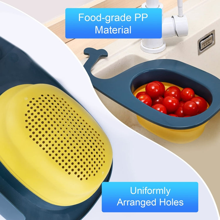 Multifunctional Whale-shaped Foldable Kitchen Fruit and Vegetable Draining Basket(Yellow Blue) - Filters by PMC TechLife | Online Shopping South Africa | PMC TechLife | Buy Now Pay Later Mobicred