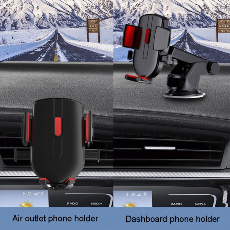 2 In 1 Car Cell Phone Telescopic Holder Universal Automobile Navigation Bracket(Red) - Car Holders by PMC Jewellery | Online Shopping South Africa | PMC Jewellery | Buy Now Pay Later Mobicred