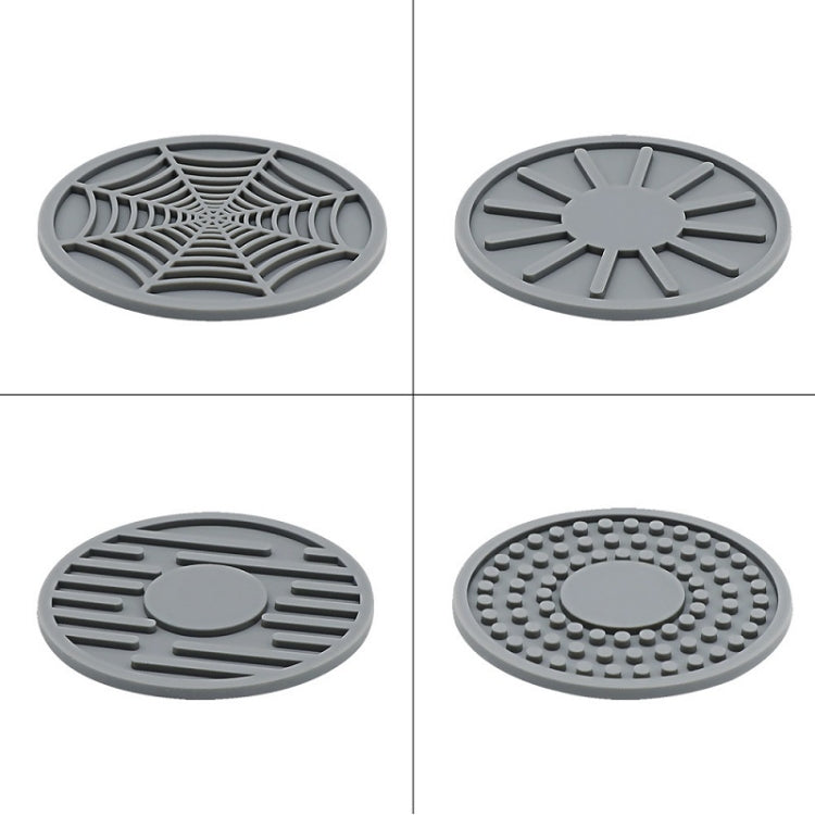 4pcs/set 6.8x0.3cm Car Anti-slip Silicone Water Coaster Storage Interior, Color: Black - Car Drink Holders by PMC TechLife | Online Shopping South Africa | PMC TechLife | Buy Now Pay Later Mobicred
