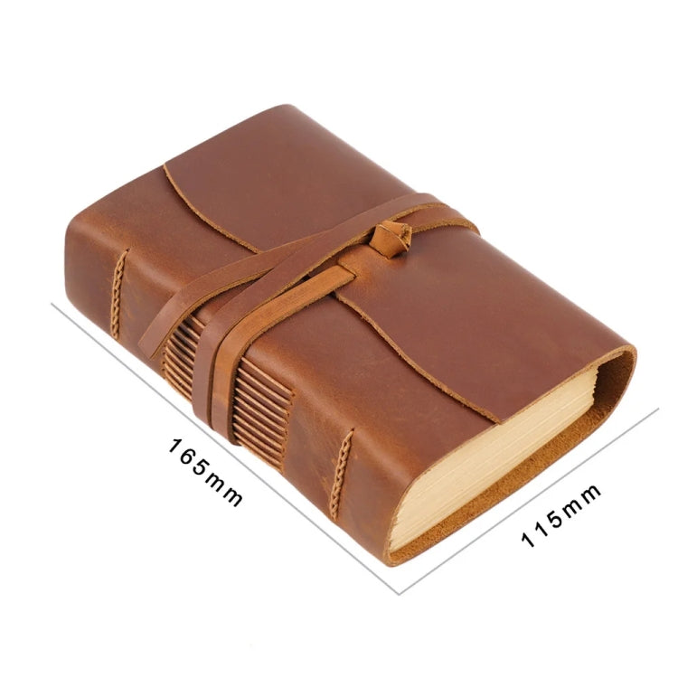 Genuine Leather Retro Notebook Diary Thickened Sketchbook Notepad(Crazy Horse Brown) - Notebooks by PMC TechLife | Online Shopping South Africa | PMC TechLife