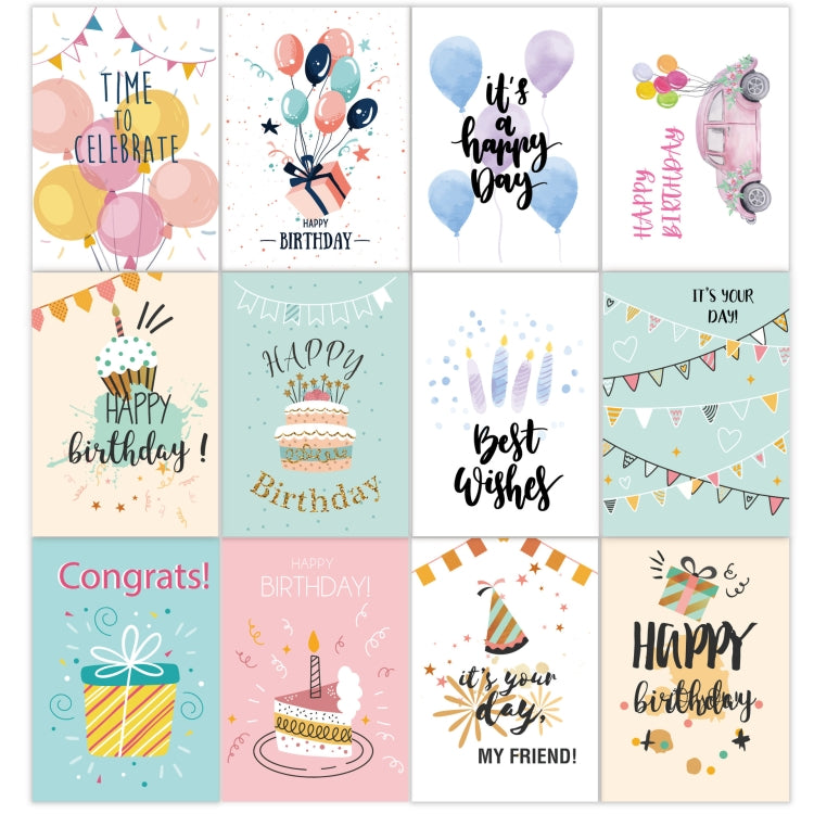 24pcs /Set Happy Birthday Greeting Card With Envelopes And Stickers Set(KP002) - Cards & Invitations by PMC TechLife | Online Shopping South Africa | PMC TechLife