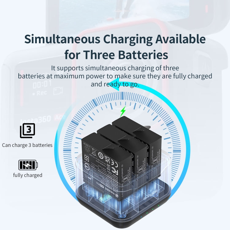 For Insta360 Ace Pro / Ace aMagisn 3 Slots Battery Charger Charging Hub - Others by aMagisn | Online Shopping South Africa | PMC TechLife | Buy Now Pay Later Mobicred
