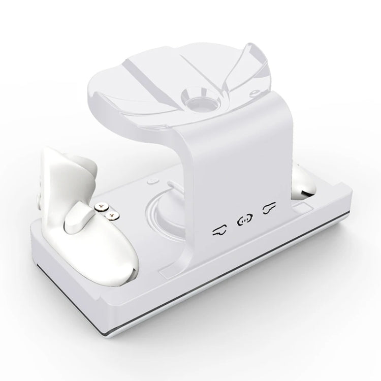 For Meta Quest 3 Headset Charging Base with Dazzle Lights VR Grip Charging Stand(White) - VR Accessories by PMC TechLife | Online Shopping South Africa | PMC TechLife | Buy Now Pay Later Mobicred