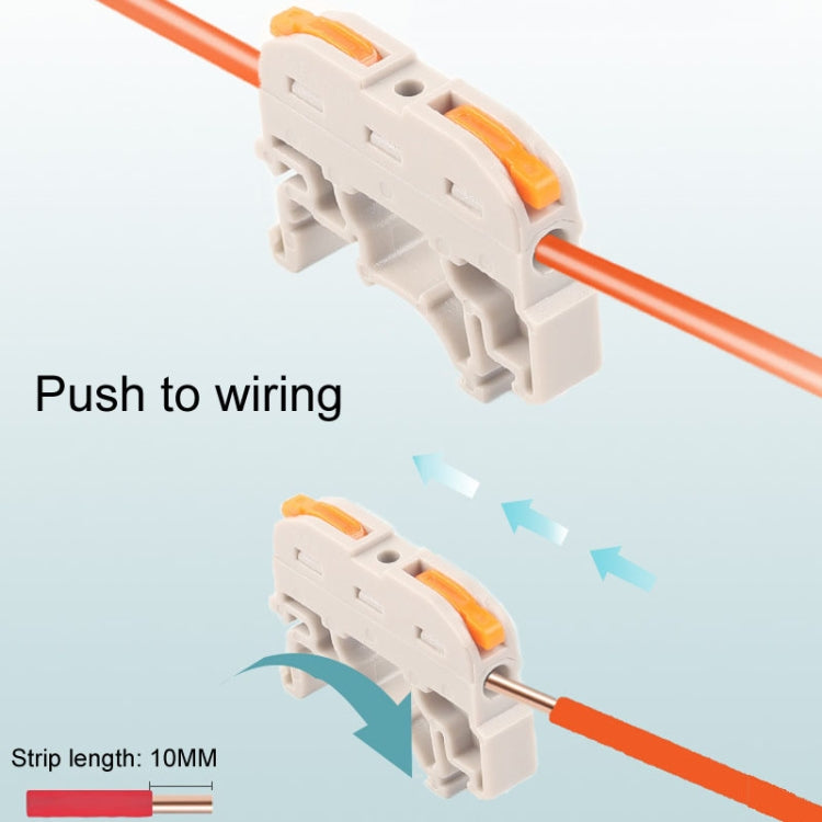 10pcs Guide Rail Type Replacement UK Quick Terminal Block 1 Input 1 Output(Black) - Connectors & Terminals by PMc TechLife | Online Shopping South Africa | PMc TechLife | Buy Now Pay Later Mobicred