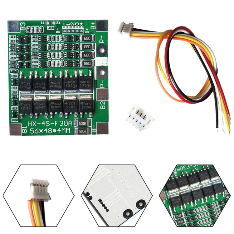 4 S 14.8V / 12.8V 30A Lithium Battery Protective Plate With Equalizer Lithium Iron Phosphate Battery Protection Board(3.2V LiFePO4) - Sensor Module by PMC TechLife | Online Shopping South Africa | PMC TechLife