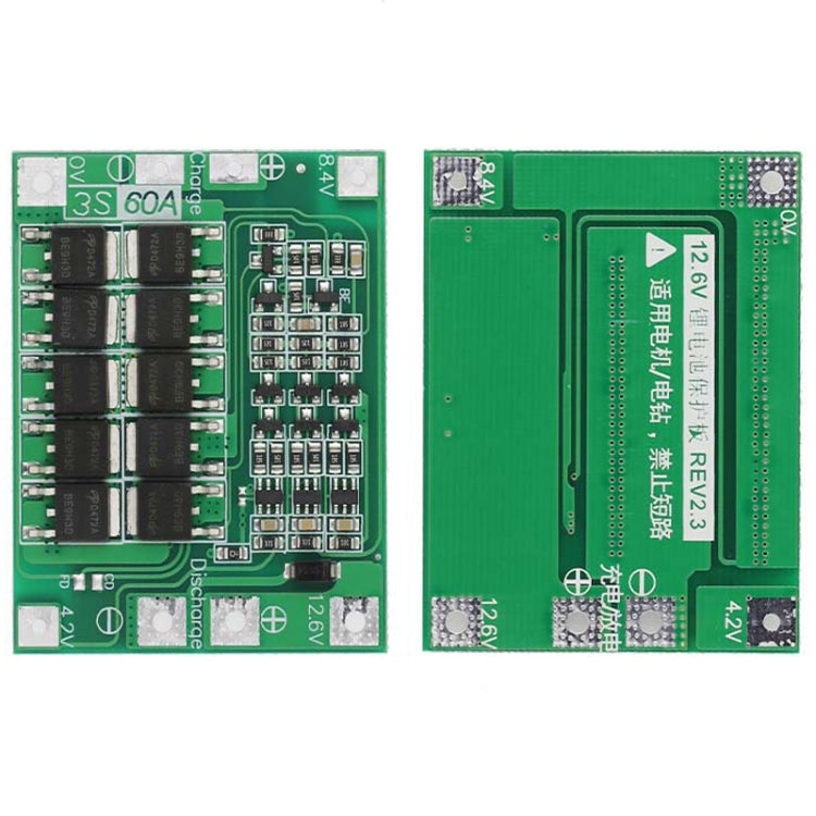 3S 11.1V 12.6V 60A 18650 Li-Ion Battery Charger Protection Board(Enhanced) - Sensor Module by PMC TechLife | Online Shopping South Africa | PMC TechLife