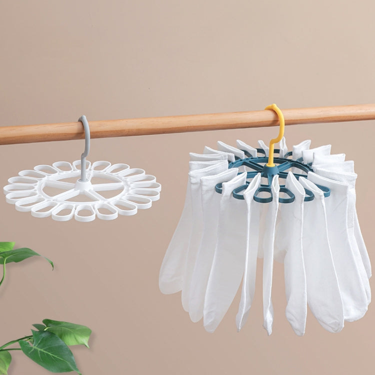 360 Degree Rotatable Sock Hanger With 20 Clips Round Laundry Drying Rack(White) - Shelf & Hooks by PMC TechLife | Online Shopping South Africa | PMC TechLife