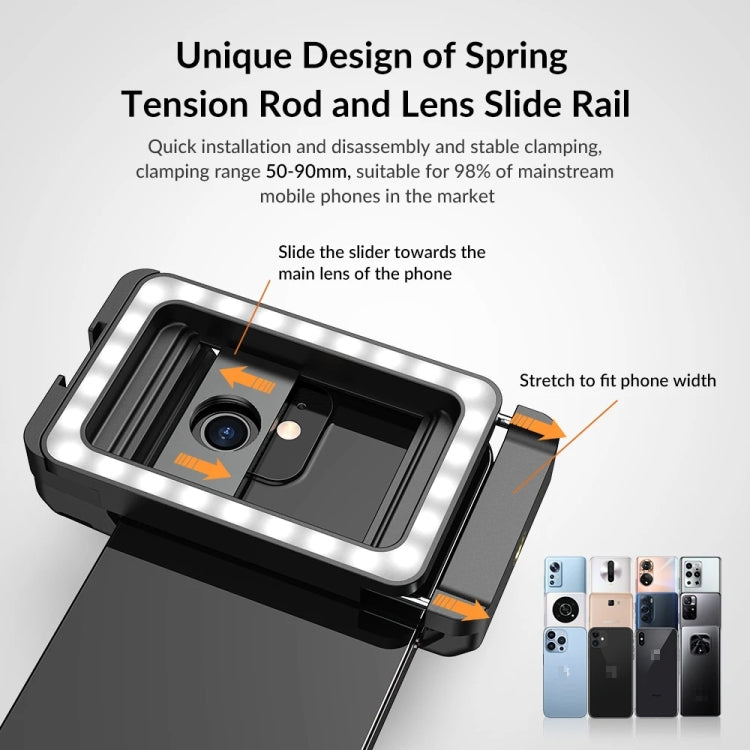 APEXEL  Multifunctional Fill Light Phone Clip With 1/4 Inch & M17 M37 Thread Tnterface APL-FL.23 - free shipping - PMC TechLife - Order now!