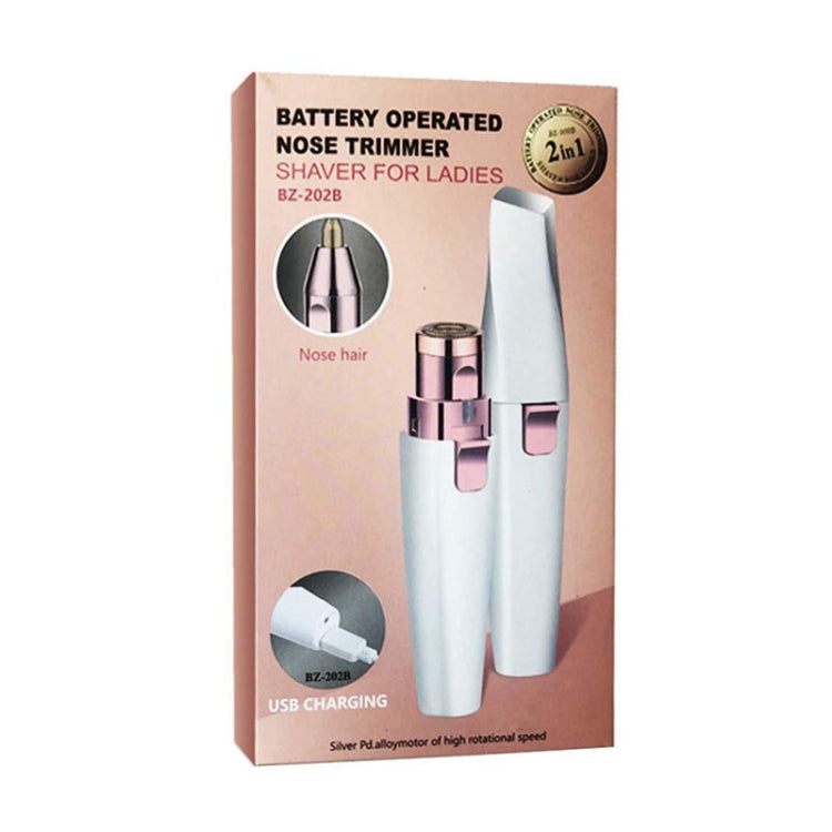 2 In 1 Electrical Eyebrow Trimmer Ladies Shaver Eyebrow Shapers, Model: USB Charging White - Hair Removal by PMC TechLife | Online Shopping South Africa | PMC TechLife | Buy Now Pay Later Mobicred