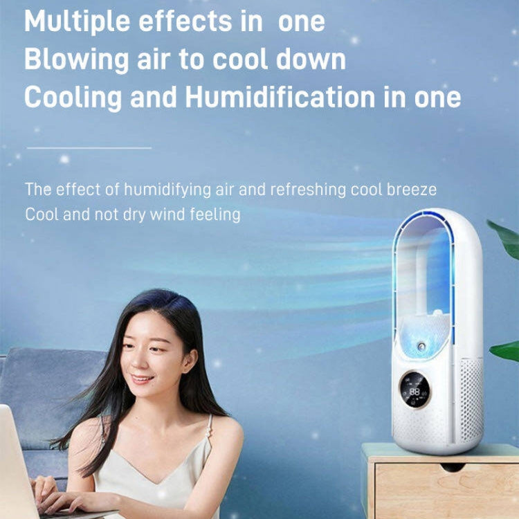 Desk Bladeless Humidification Electric Fan Six Gear Adjustable with LED Light Timing Function(Blue) - Electric Fans by PMC TechLife | Online Shopping South Africa | PMC TechLife | Buy Now Pay Later Mobicred