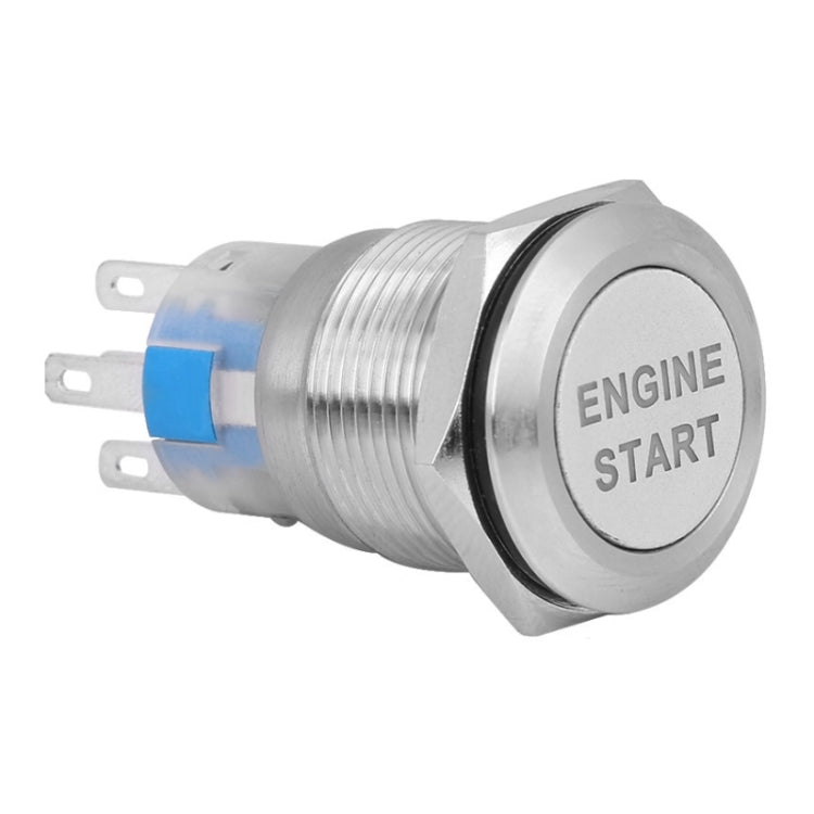 19MM Car Modification One-Button Start Switch Waterproof LED Metal Button(Silver) - Car Switches by PMC TechLife | Online Shopping South Africa | PMC TechLife | Buy Now Pay Later Mobicred