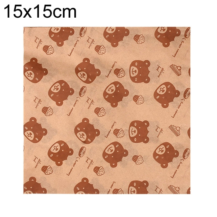 100sheets /Pack Bear Pattern Greaseproof Paper Baking Wrapping Paper Food Basket Liners Paper  15x15cm - Retail Packaging by PMc TechLife | Online Shopping South Africa | PMc TechLife | Buy Now Pay Later Mobicred