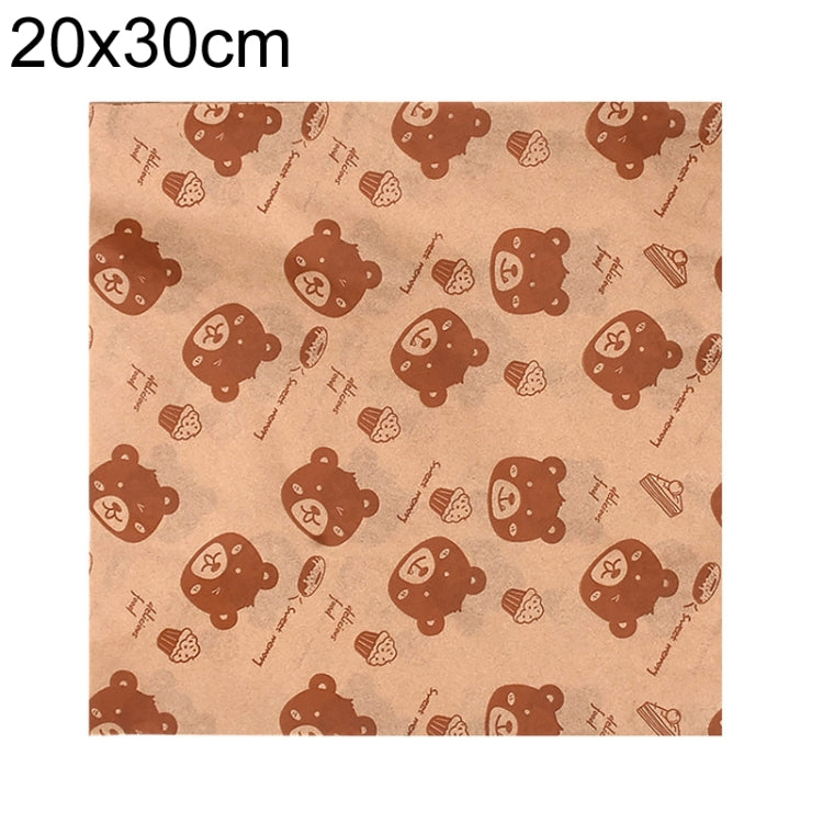 100sheets /Pack Bear Pattern Greaseproof Paper Baking Wrapping Paper Food Basket Liners Paper 20x30cm - Retail Packaging by PMc TechLife | Online Shopping South Africa | PMc TechLife | Buy Now Pay Later Mobicred