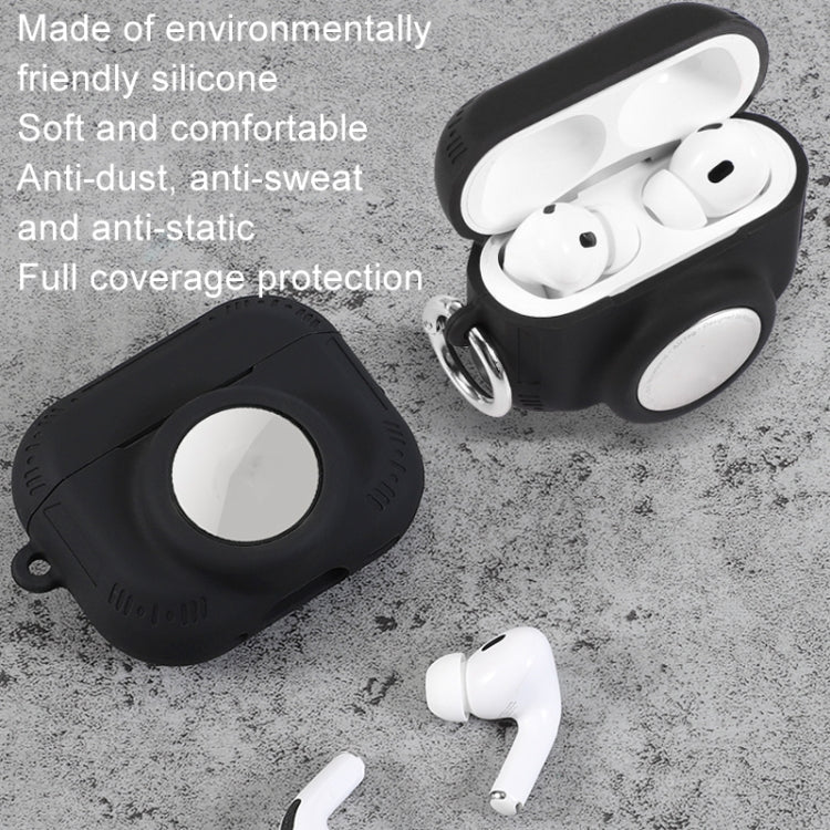 For AirPods Pro 2 / Airtag 2 In 1 All-inclusive Silicone Anti-drop Protection Case(Black) - For AirPods Pro 2 by PMC Jewellery | Online Shopping South Africa | PMC Jewellery | Buy Now Pay Later Mobicred
