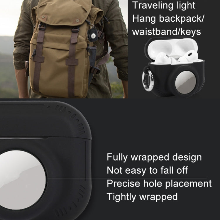 For AirPods Pro 2 / Airtag 2 In 1 All-inclusive Silicone Anti-drop Protection Case(Black) - For AirPods Pro 2 by PMC Jewellery | Online Shopping South Africa | PMC Jewellery | Buy Now Pay Later Mobicred