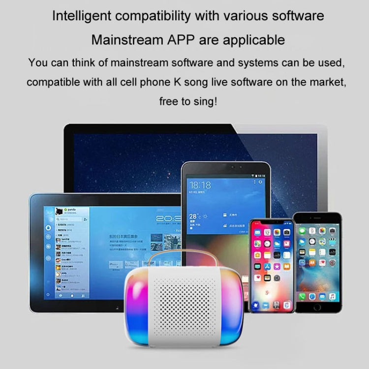 Y5 2 Microphone Portable Bluetooth Speaker Home And Outdoor Wireless Karaoke Audio(White) - Microphone by PMC TechLife | Online Shopping South Africa | PMC TechLife | Buy Now Pay Later Mobicred