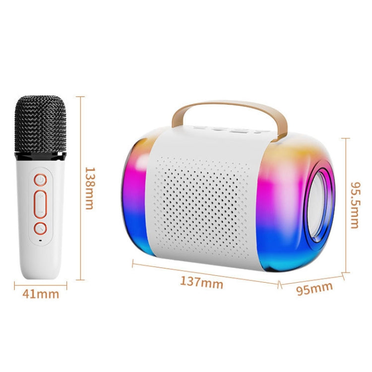 Y5 2 Microphone Portable Bluetooth Speaker Home And Outdoor Wireless Karaoke Audio(White) - Microphone by PMC TechLife | Online Shopping South Africa | PMC TechLife | Buy Now Pay Later Mobicred