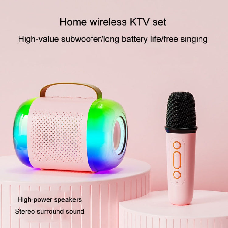 Y5 1 Microphone Portable Bluetooth Speaker Home And Outdoor Wireless Karaoke Audio(Pink) - Microphone by PMC TechLife | Online Shopping South Africa | PMC TechLife | Buy Now Pay Later Mobicred