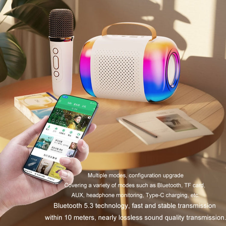 Y5 2 Microphone Portable Bluetooth Speaker Home And Outdoor Wireless Karaoke Audio(White) - Microphone by PMC Jewellery | Online Shopping South Africa | PMC Jewellery | Buy Now Pay Later Mobicred