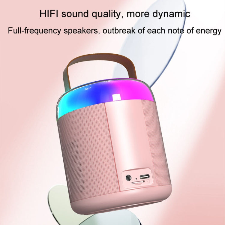 Home Portable Bluetooth Speaker Small Outdoor Karaoke Audio, Color: Y1 Pink(Double wheat) - Microphone by PMC TechLife | Online Shopping South Africa | PMC TechLife | Buy Now Pay Later Mobicred