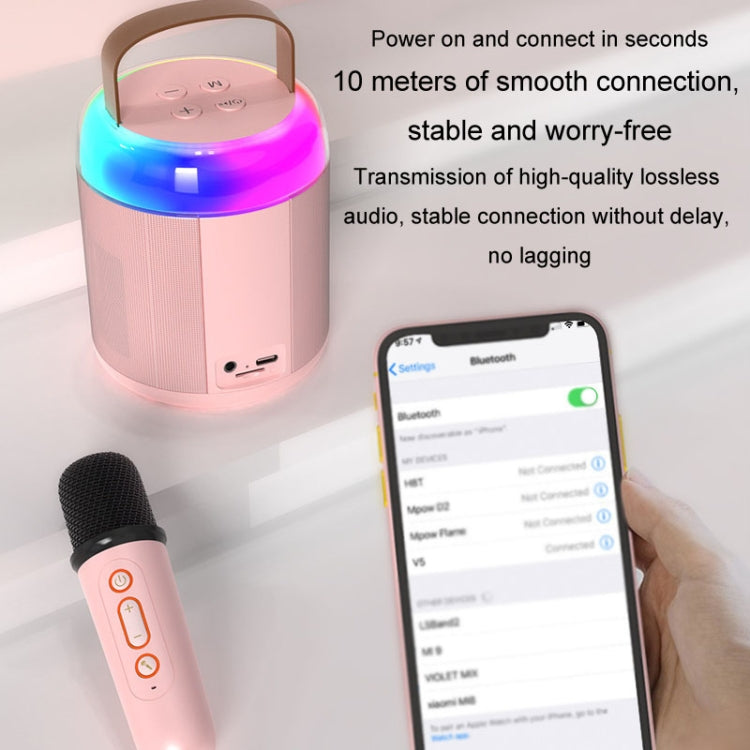 Home Portable Bluetooth Speaker Small Outdoor Karaoke Audio, Color: Y2 Black(Double wheat) - Microphone by PMC TechLife | Online Shopping South Africa | PMC TechLife | Buy Now Pay Later Mobicred