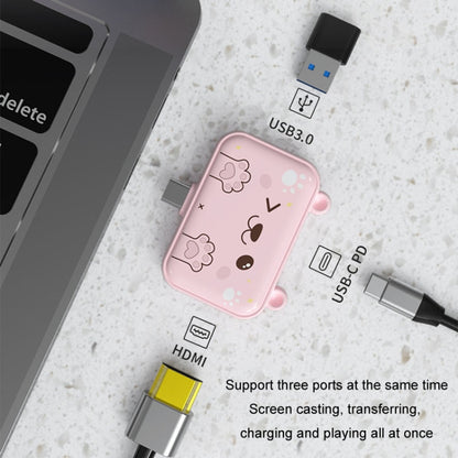 3 In 1 Type-C Docking Station USB Hub For iPad / Phone Docking Station, Port: 3C USB3.0+USB2.0 x 2 Pink - USB HUB by PMC Jewellery | Online Shopping South Africa | PMC Jewellery | Buy Now Pay Later Mobicred