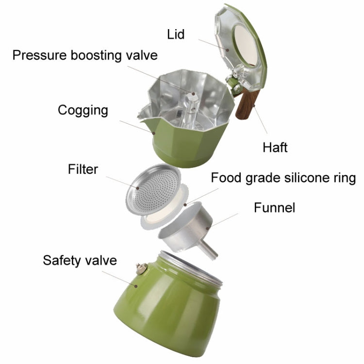 100ml Dual Valve Mocha Pot Espresso Machine Outdoor Coffee Brewing Pot Extraction Tool(Green) - free shipping - PMC TechLife - Order now!