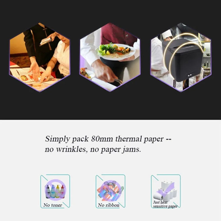 80mm USB+Network Port Thermal Receipt Printer Store Cashier Printer(EU Plug) - Printer by PMC TechLife | Online Shopping South Africa | PMC TechLife | Buy Now Pay Later Mobicred
