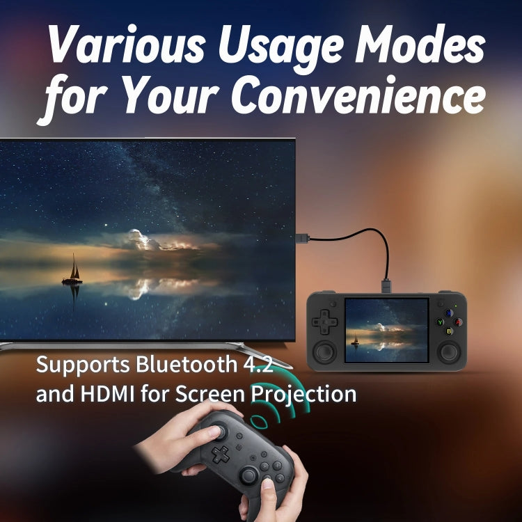 ANBERNIC RG35XX H Handheld Game Console 3.5 Inch IPS Screen Linux System 64GB+128GB(Transparent Purple) - free shipping - PMC Jewellery - Order now!