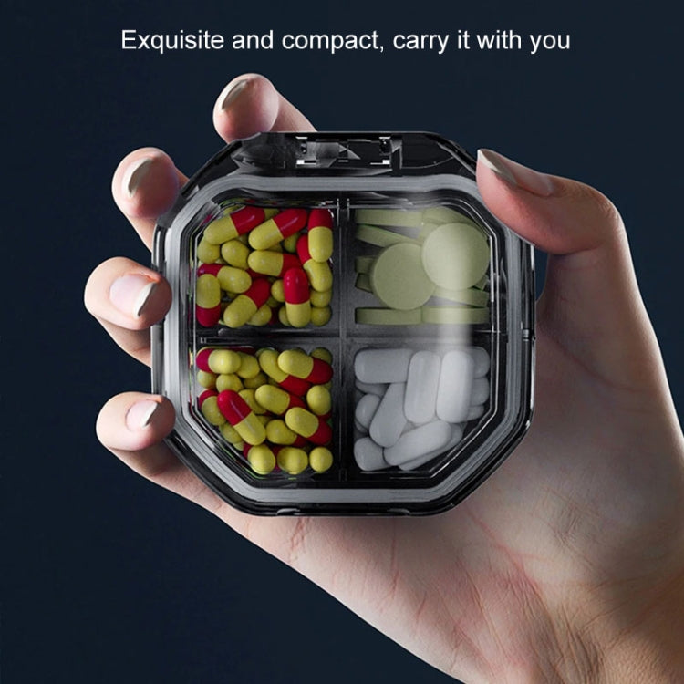 Portable Mini Compartmentalized Sealed Pill Box Weekly Morning And Evening Pill Capsule Dispensing Box, Style: 4 Grids Gray - Pill Boxes by PMC Jewellery | Online Shopping South Africa | PMC Jewellery