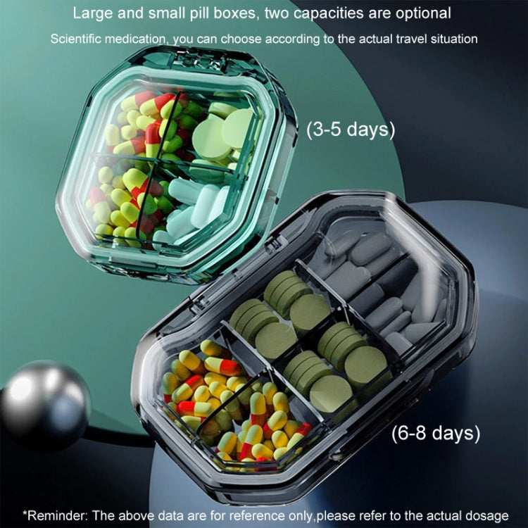 Portable Mini Compartmentalized Sealed Pill Box Weekly Morning And Evening Pill Capsule Dispensing Box, Style: 4 Grids Gray - free shipping - PMC TechLife - Order now!