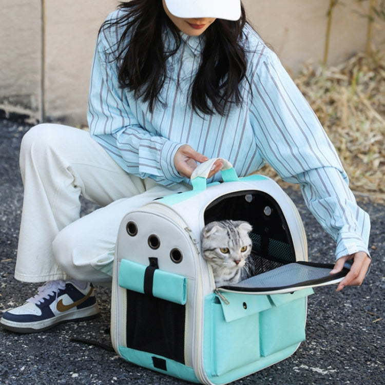 Breathable Square Cat Backpack Foldable Outdoor Portable Pet Bag(Model 4 Gray) - Pet Bags by PMC TechLife | Online Shopping South Africa | PMC TechLife | Buy Now Pay Later Mobicred