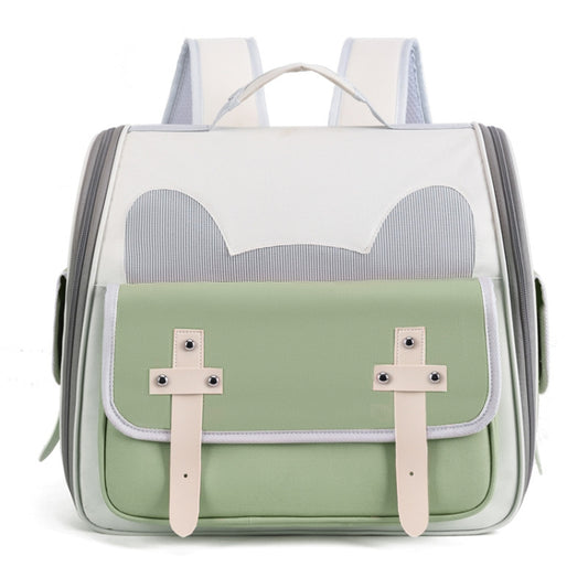 Outdoor Cat Backpack Large Capacity Breathable Pet Bag(Model 7 Green) - Pet Bags by PMC Jewellery | Online Shopping South Africa | PMC Jewellery | Buy Now Pay Later Mobicred