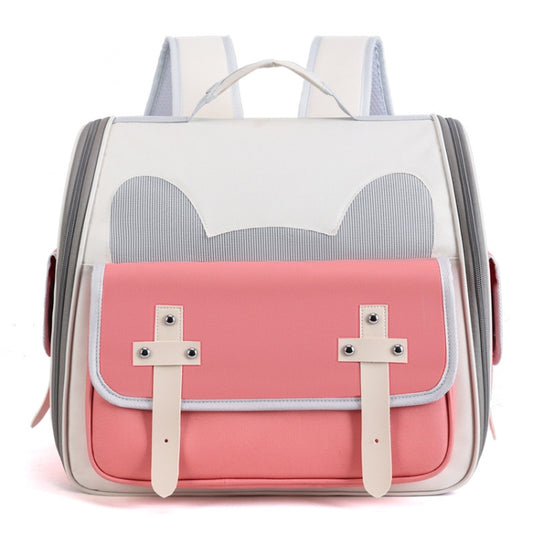 Outdoor Cat Backpack Large Capacity Breathable Pet Bag(Model 7 Pink) - Pet Bags by PMC Jewellery | Online Shopping South Africa | PMC Jewellery | Buy Now Pay Later Mobicred