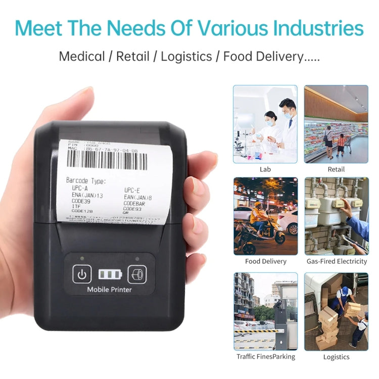58mm Portable USB Charging Home Phone Bluetooth Thermal Printer(UK Plug) - Printer by PMC TechLife | Online Shopping South Africa | PMC TechLife | Buy Now Pay Later Mobicred